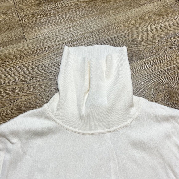 Talbots Turtleneck Women's 3X Plus Button Cuffed Cream Long Sleeve Sweater - Picture 5 of 10